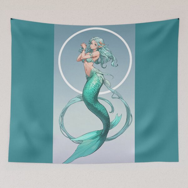 Item preview, La Sirena-in a black hole with background fun elf mermaid designed and sold by SirenasWorld.