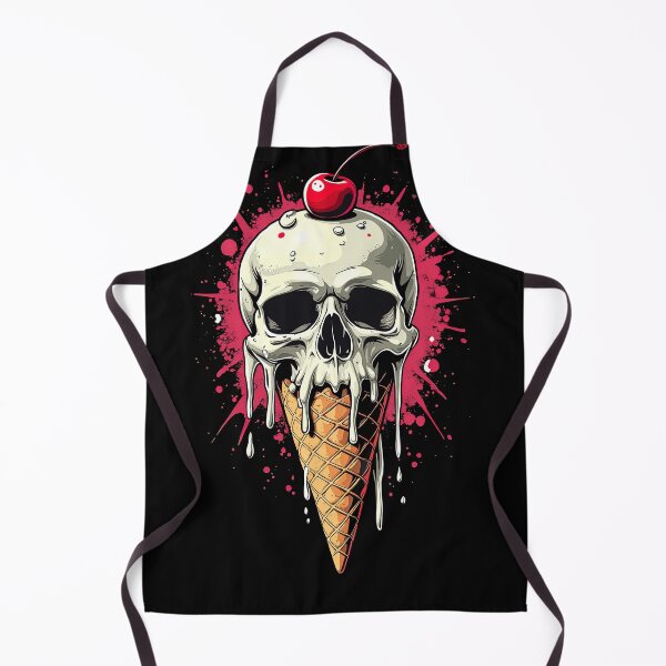 Item preview, Melting Skull Ice Cream Cone Spooky Horror Halloween designed and sold by SpookshowDesign.