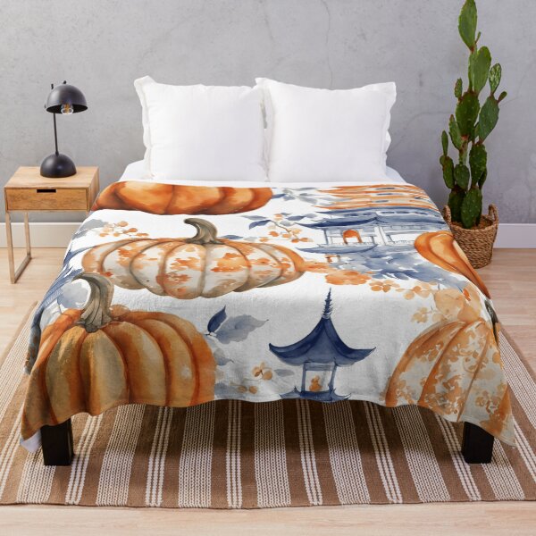 Item preview, Calabazas chinoiserie azules y naranjas 5 designed and sold by TheChinoiserie.