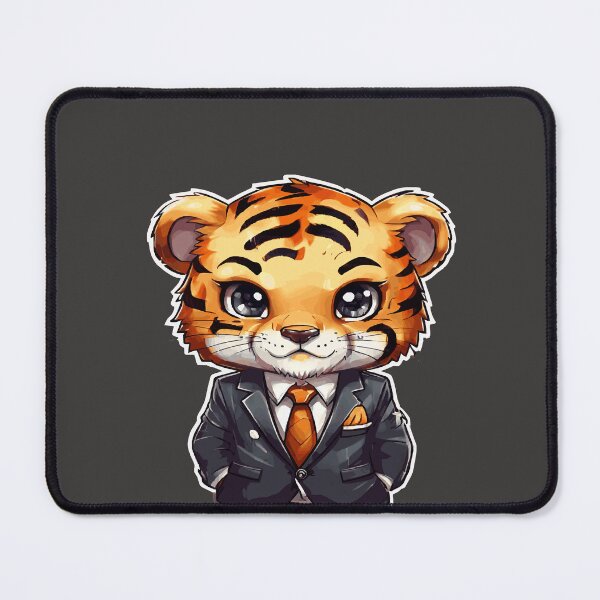 Item preview, Business Tiger, kawaii tiger in chibi style wearing a suit or smoking designed and sold by AdrianMDesigns.