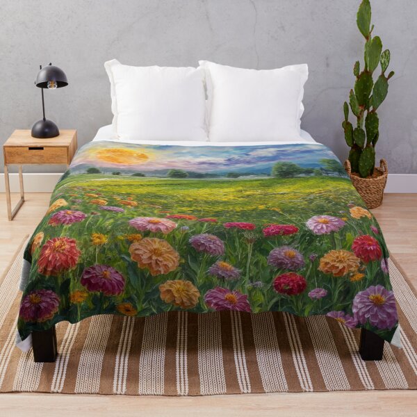 Item preview, "Field of Zinnias in Full Splendor" designed and sold by anahimar1418.