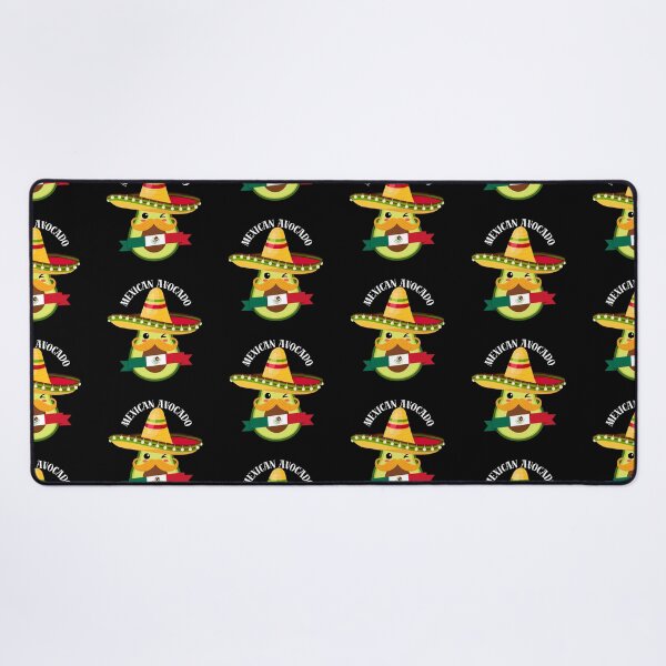 Item preview, kawaii mexican avocado with hat and mustache designed and sold by ZerpaGiovanna.