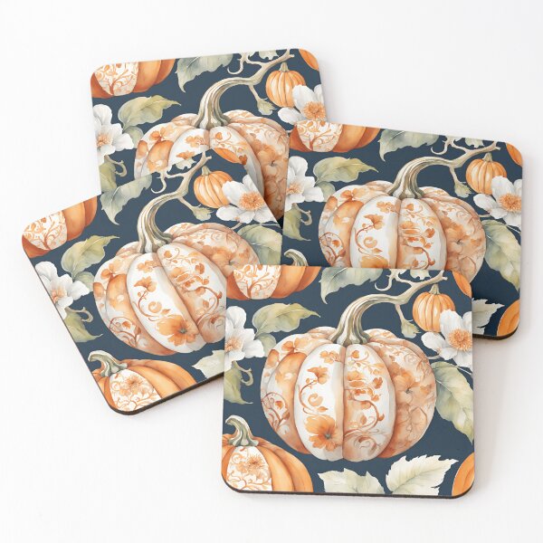 Item preview, Calabazas chinoiserie azul marino y naranja 2 designed and sold by TheChinoiserie.