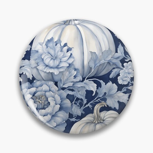 Item preview, Blue and White Chinoiserie Pumpkins 4 designed and sold by TheChinoiserie.