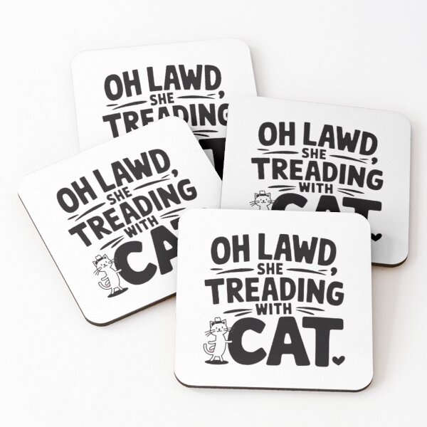 Item preview, Oh Lawd She Treading with Cat - Playful Cat Lover Design for T-Shirts & Accessories designed and sold by ColorsSoul ⭐️⭐️⭐️⭐️⭐️.