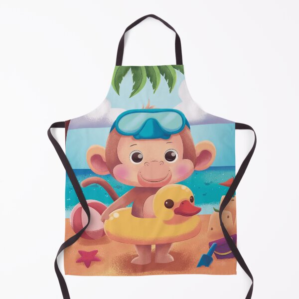 Item preview, little monkey on the beach designed and sold by inariart.