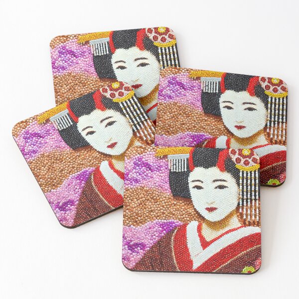 Item preview, Beaded Japanese Geisha Art - Intricate and Colorful designed and sold by SakuraJapanArt.