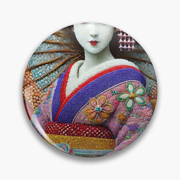 Item preview, Traditional Japanese Geisha Bead Art - Vibrant and Intricate Design designed and sold by SakuraJapanArt.