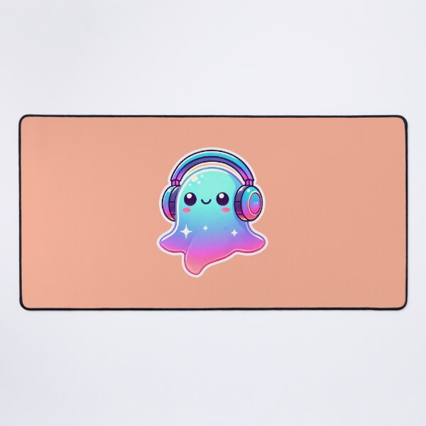 Item preview, Ghostly Grooves - – Cute Ghost with Headphones Halloween Design designed and sold by hitechmom.