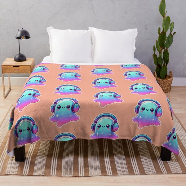 Item preview, Ghostly Grooves - – Cute Ghost with Headphones Halloween Design designed and sold by hitechmom.