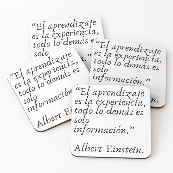 Item preview, cita de Albert Einstein: "El aprendizaje es la experiencia, todo lo demás es solo información" designed and sold by Bookwormshop.