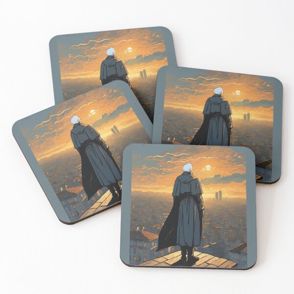 Item preview, "Elderly Superhero: Sunset Reflections on the Rooftop" designed and sold by Artisticanvas.