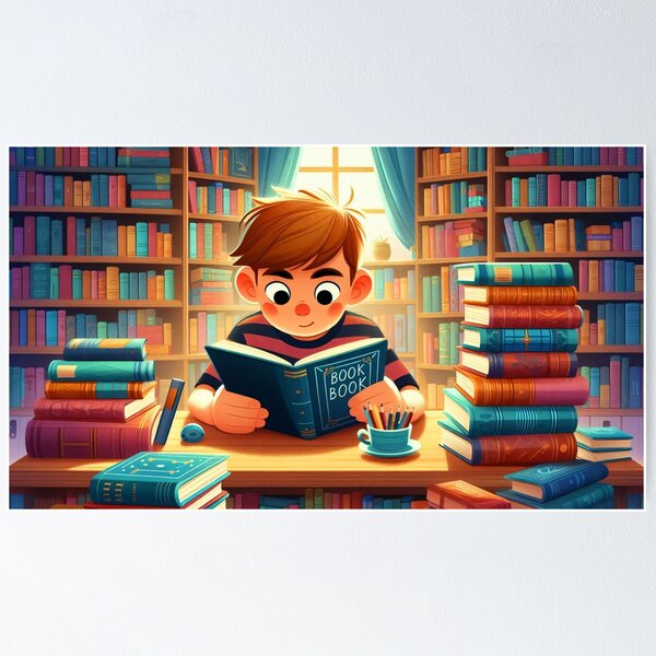 Item preview, El niño y el universo de los libros designed and sold by Bookwormshop.