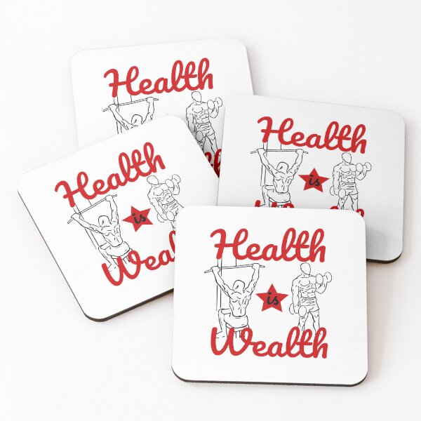 Item preview, Health is Wealth red design designed and sold by cicadaadams.