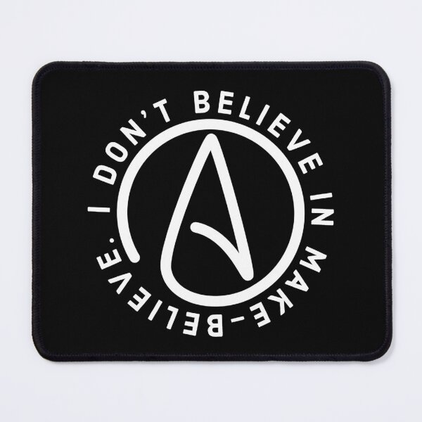 Item preview, I don’t believe in make-believe white text atheist design designed and sold by Rachel the Artist .