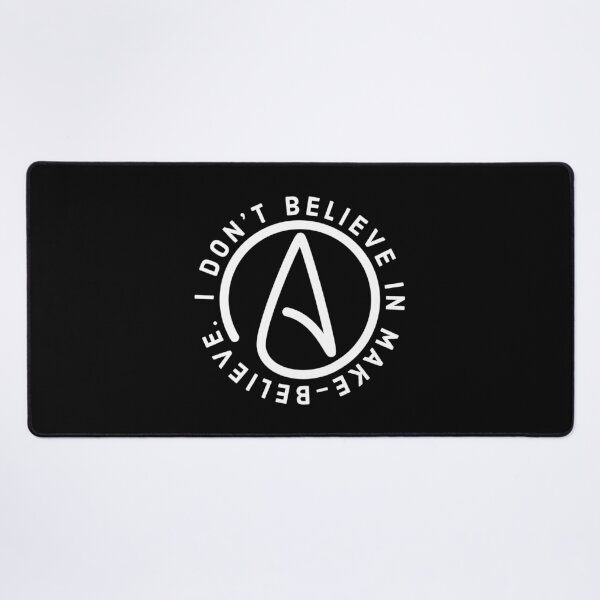 Item preview, I don’t believe in make-believe white text atheist design designed and sold by Rachel the Artist .