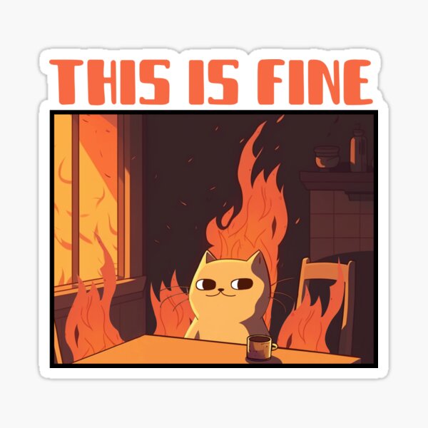 Item preview, This is Fine Funny Cat Meme T-Shirt designed and sold by legendaryskins.