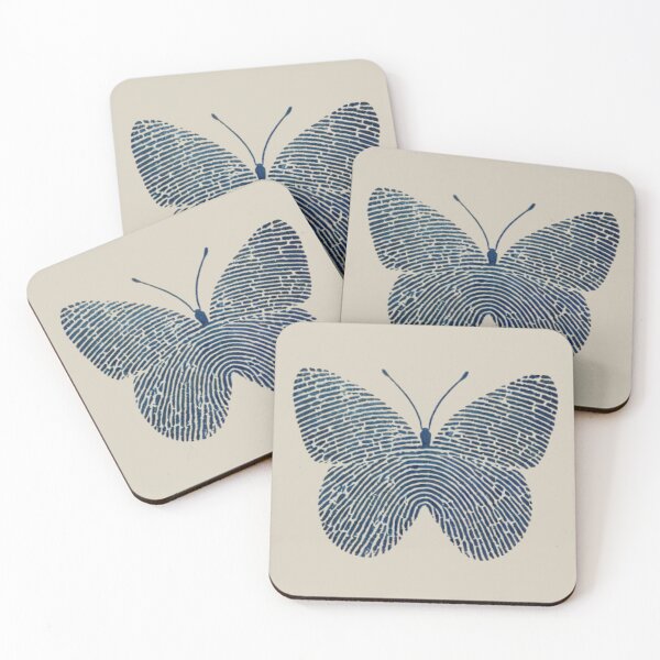 Item preview, Navy Butterfly with Fingerprint Pattern designed and sold by Blink Art Studio.