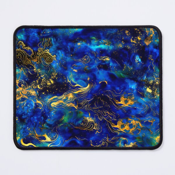 Item preview, a night sky - Chinese inspired brillant blue golden abstract pattern designed and sold by Elbenlady.