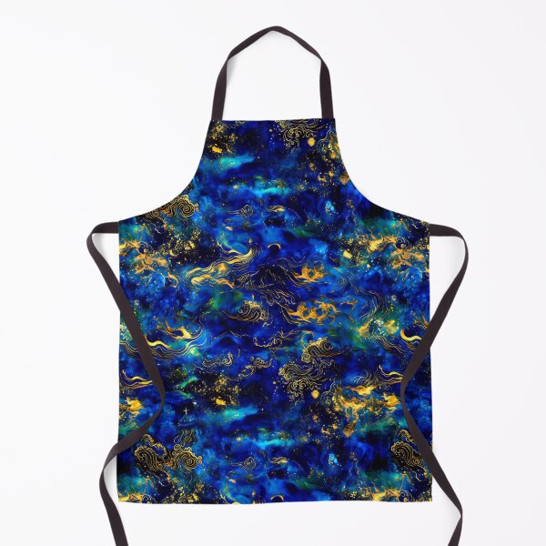 Item preview, a night sky - Chinese inspired brillant blue golden abstract pattern designed and sold by Elbenlady.