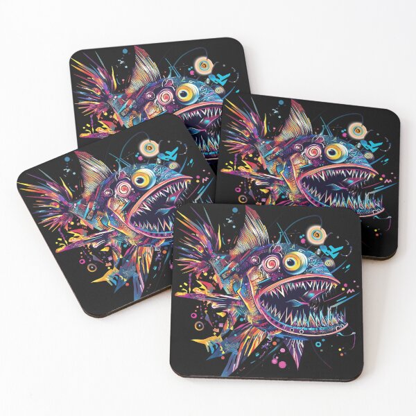 Item preview, Vivid Vibrant Multicolor Chaotic Angler Fish designed and sold by Artsy Sharky.