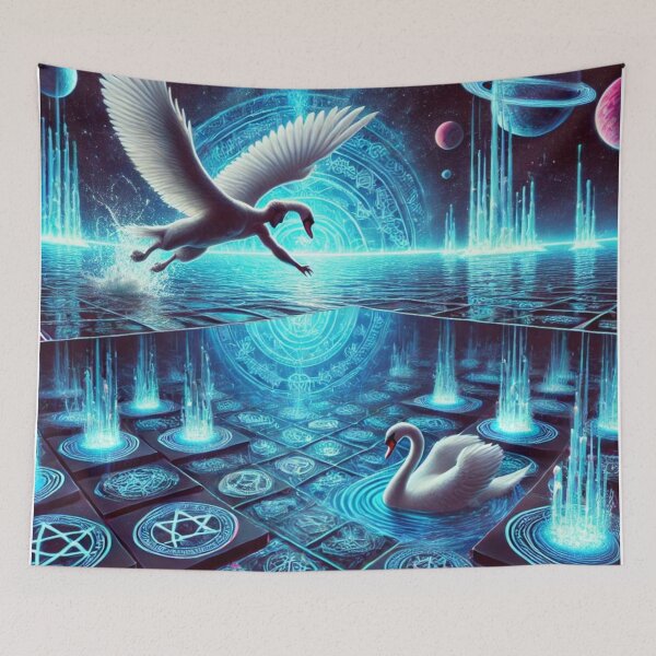 Item preview, "Celestial Swan Dive – The Cosmic Journey Across the Stars" designed and sold by Meta2Physical.
