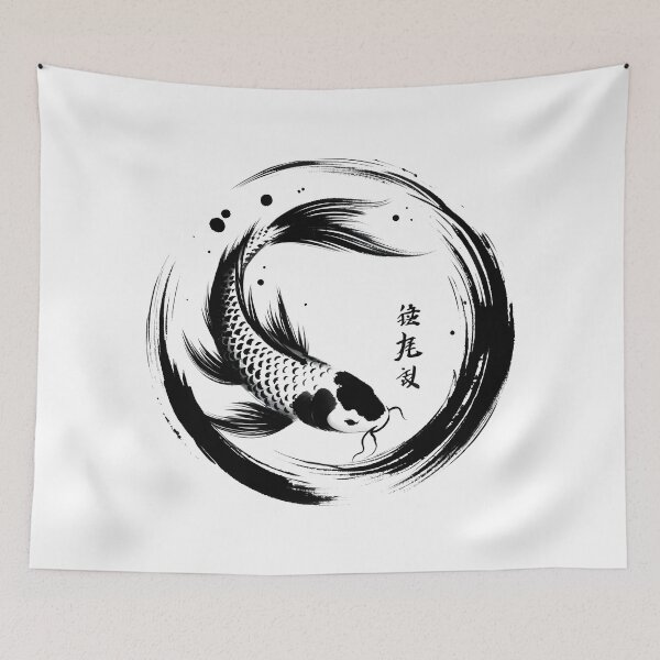 Item preview, Zen Enso Circle and koi fish designed and sold by goodday Japan.