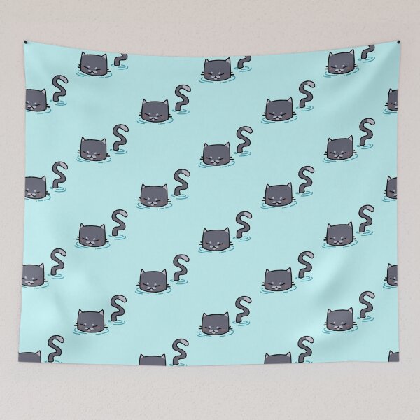 Item preview, Adventurous Gray Cat Swimming designed and sold by StarMoonss.