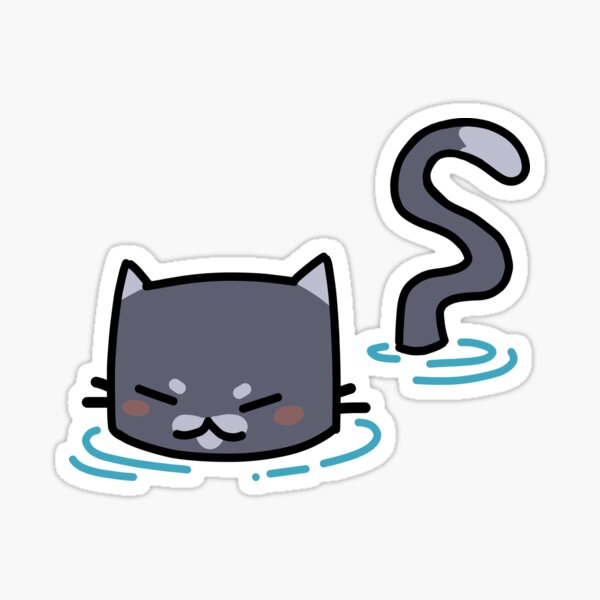 Item preview, Adventurous Gray Cat Swimming designed and sold by StarMoonss.