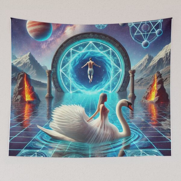 Item preview, "Portal of Infinite Realms – The Cosmic Swan's Journey" designed and sold by Meta2Physical.