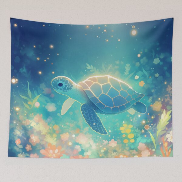 Item preview, Turtle Journey Through a Vibrant Undersea Garden designed and sold by AshiraCreations.