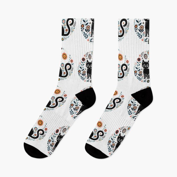 Item preview, Black cat with flowers designed and sold by Azrora.