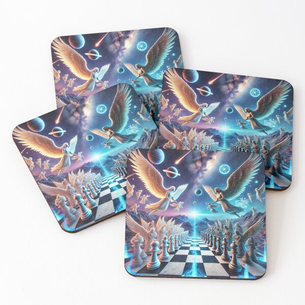 Item preview, "Angelic Chess Warfare – Battle Between Light and Darkness" designed and sold by Meta2Physical.