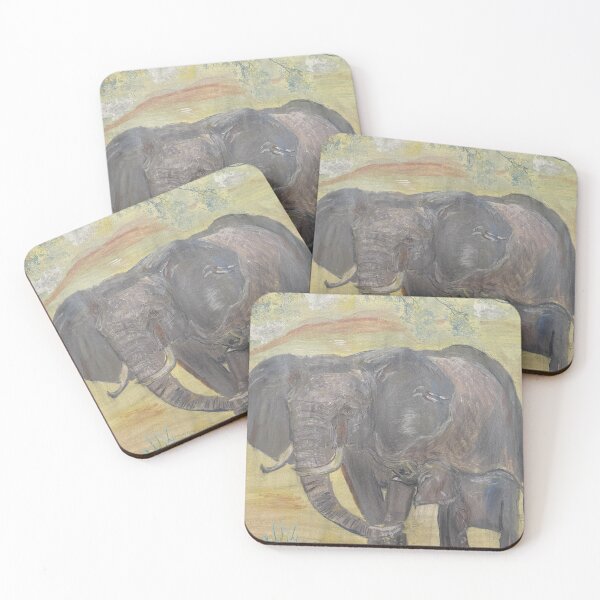 Item preview, kathy’s elephant and calf designed and sold by ChitteringArt.