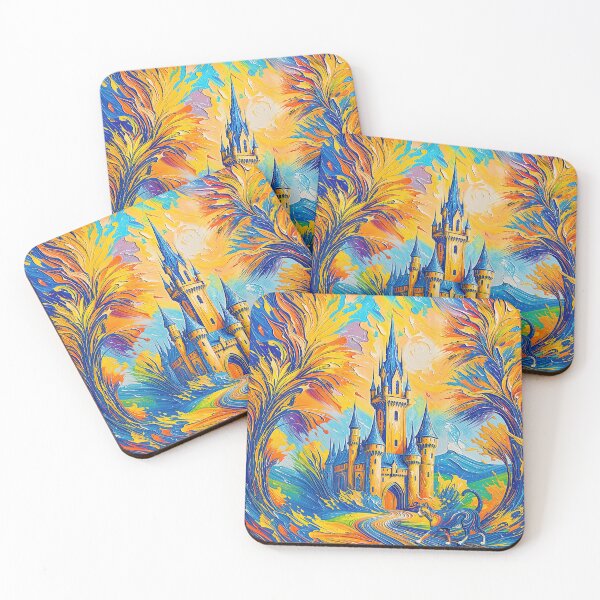 Item preview, Vibrant Fantasy Castle in Swirling Colors designed and sold by blackhalt.