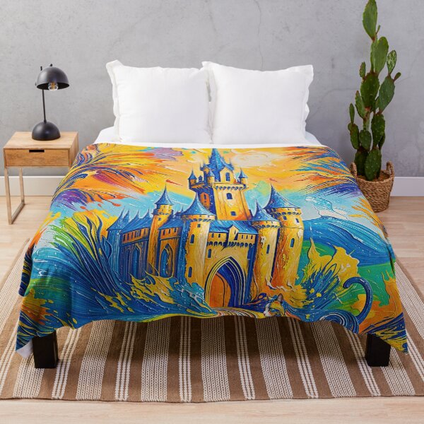 Item preview, Vibrant Fantasy Castle in Swirling Colors designed and sold by blackhalt.