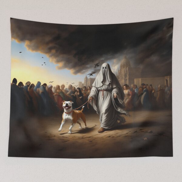 Item preview, Ghost Walking Orange and White Pitbull designed and sold by boysenberrie.