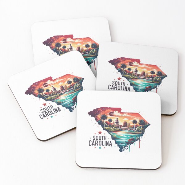 Item preview, South Carolina retro travel map of United States designed and sold by CleanDecor.