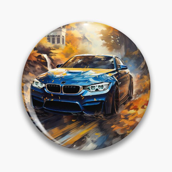 Item preview, Blue Sports Coupe Speeding Through Fall designed and sold by RevUpDesign.