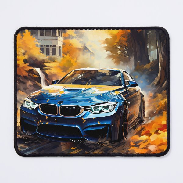 Item preview, Blue Sports Coupe Speeding Through Fall designed and sold by RevUpDesign.