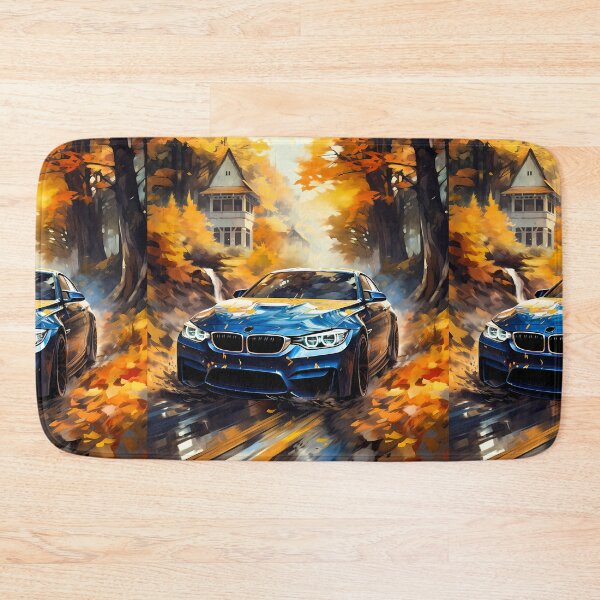 Item preview, Blue Sports Coupe Speeding Through Fall designed and sold by RevUpDesign.