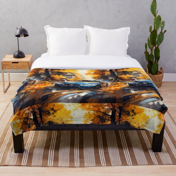 Item preview, Blue Sports Coupe Speeding Through Fall designed and sold by RevUpDesign.