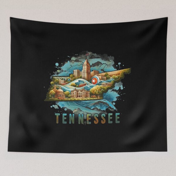 Item preview, Tennessee retro travel map of United States designed and sold by CleanDecor.