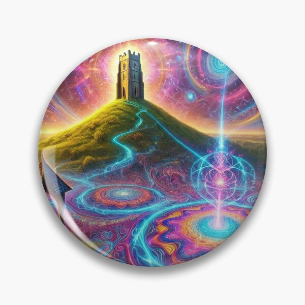 Item preview, Psychedelic Glastonbury Tor & Chalice Well - Cosmic Energy Flow designed and sold by wickspic.