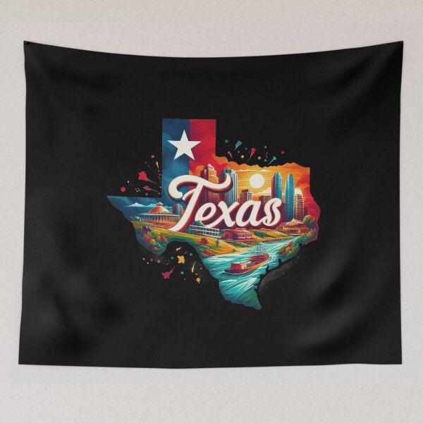 Item preview, Texas retro travel map of United States designed and sold by CleanDecor.