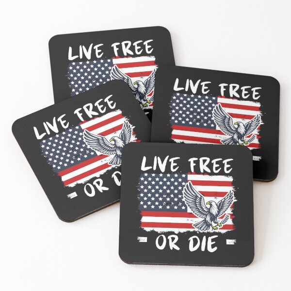 Item preview, Live Free Or Die American Flag Eagle Pride designed and sold by HowToCanadian.
