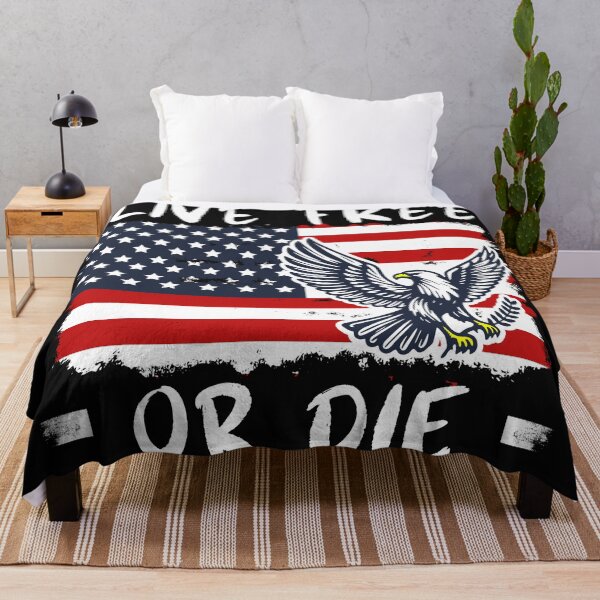 Item preview, Live Free Or Die American Flag Eagle Pride designed and sold by HowToCanadian.