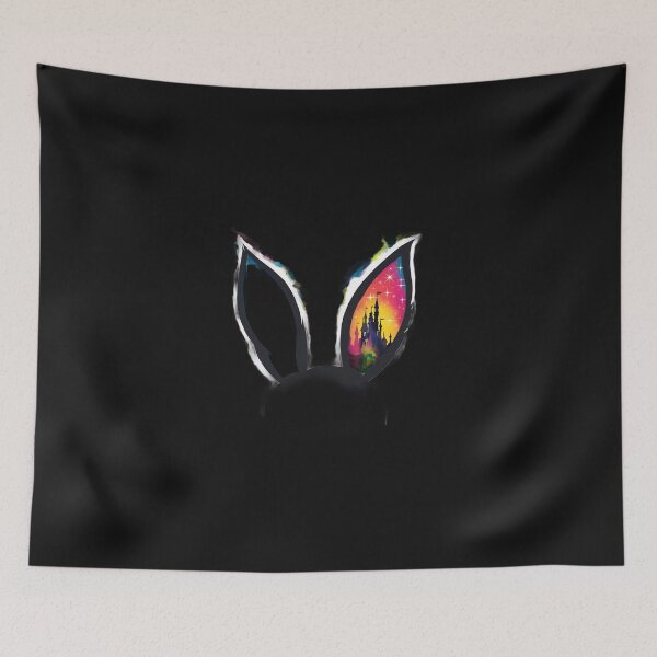 Item preview, Rabbit Moonlit Castle Scene and Playful Rabbit Ears  designed and sold by macadolie.