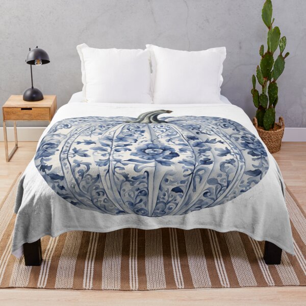 Item preview, Calabaza chinoiserie azul y blanca designed and sold by TheChinoiserie.