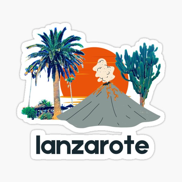Vista previa del artículo con la obra «Camiseta con recuerdo del volcán y cactus de Lanzarote», diseñado y vendido por WheresTheTShirt.